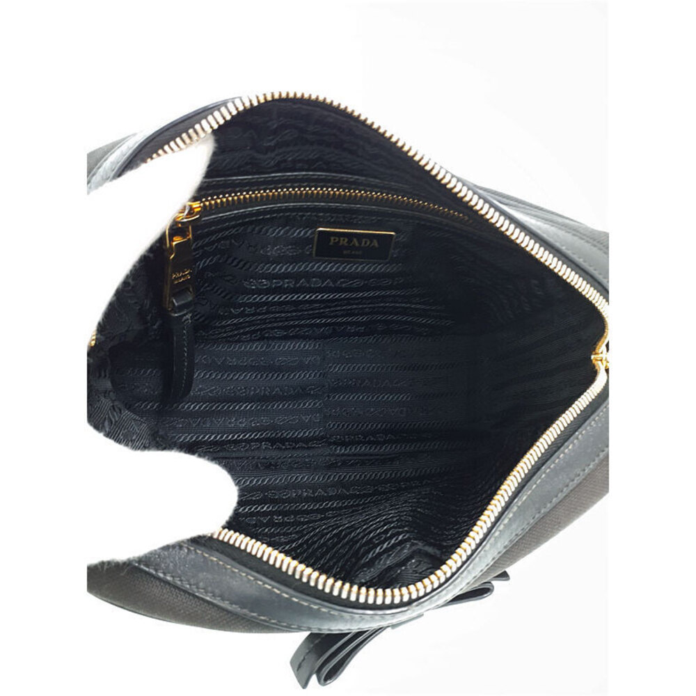 Prada Logo Jacquard Camera Bag black canvas bow - Picture 3 of 9